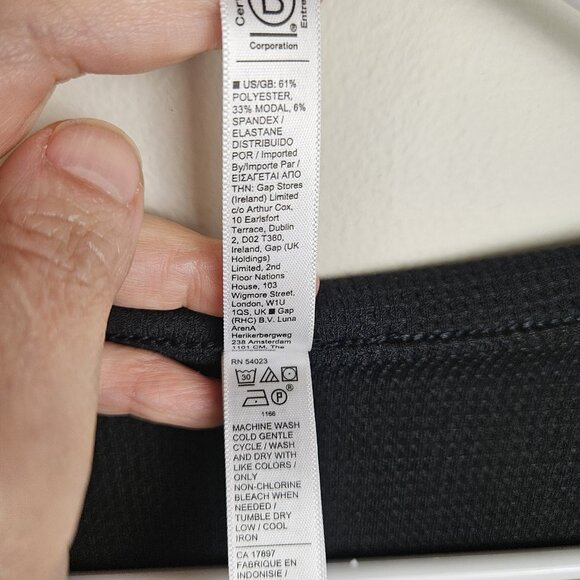 Athleta Wind Down Black‎ Henley Style Long Sleeve Top Waffle Knit Size Medium - Picture 7 of 9